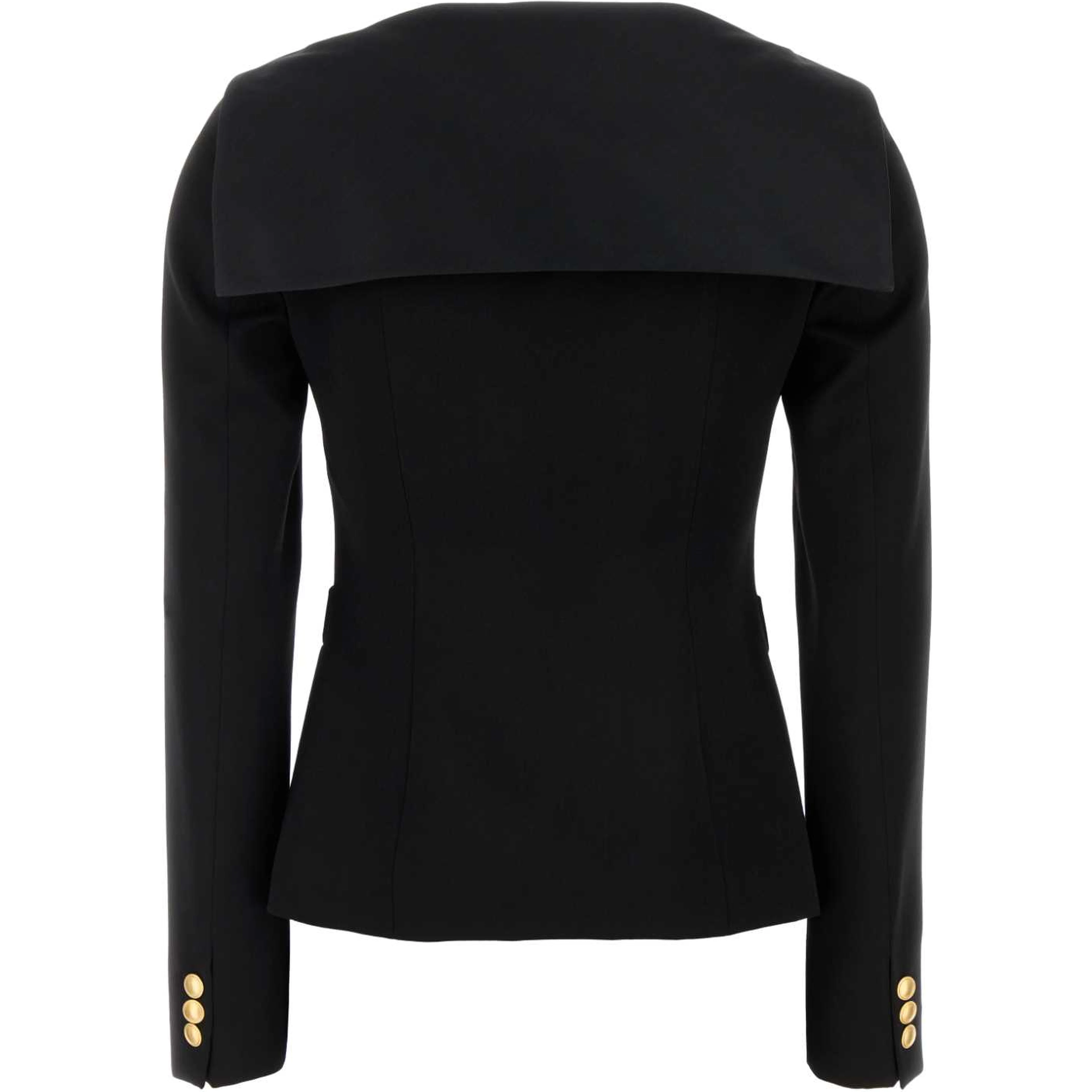 WOOL SATIN JACKET WITH MIKADO COLLAR
