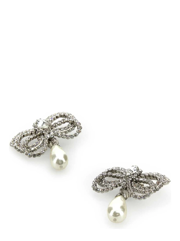 CRYSTAL BOW EARRINGS WITH PENDANT PEARL alternative