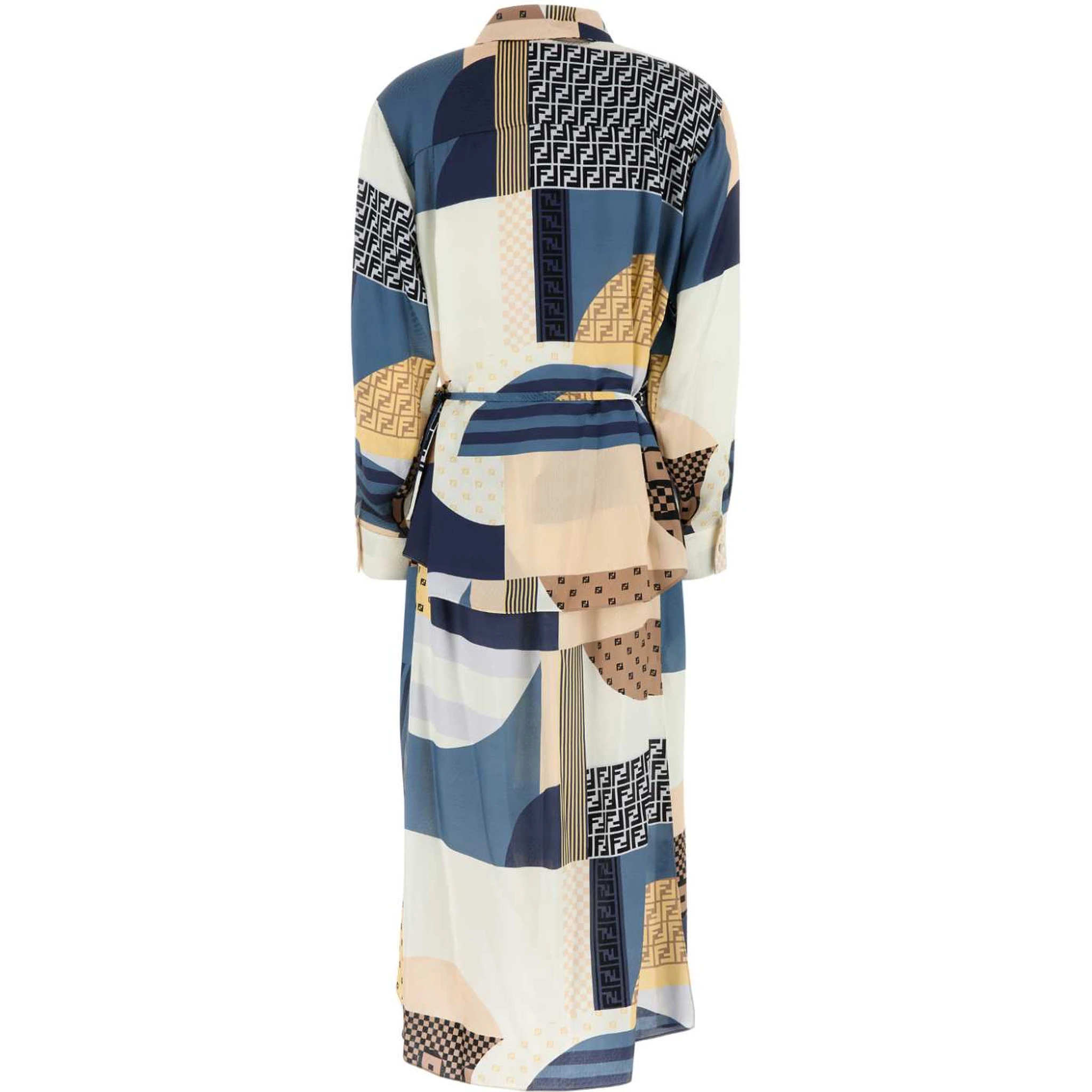 DRESS PATCHWORK CREPE SATIN