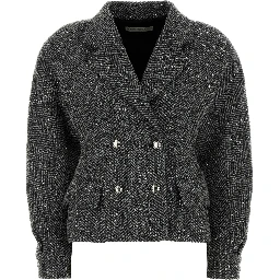 SEQUIN TWEED JACKET WITH METAL BUTTONS