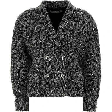 SEQUIN TWEED JACKET WITH METAL BUTTONS
