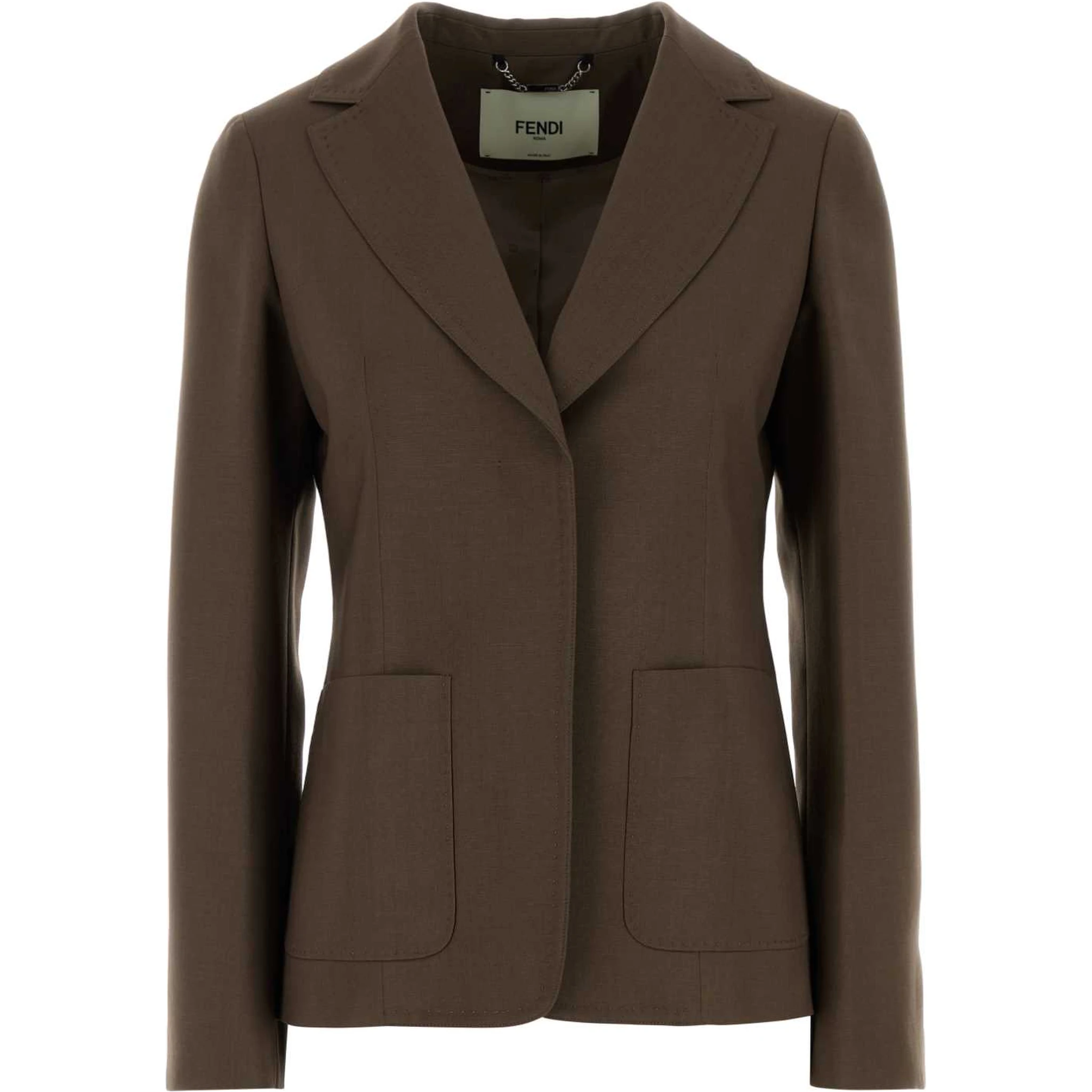 BROWN SINGLE BREAST JACKET