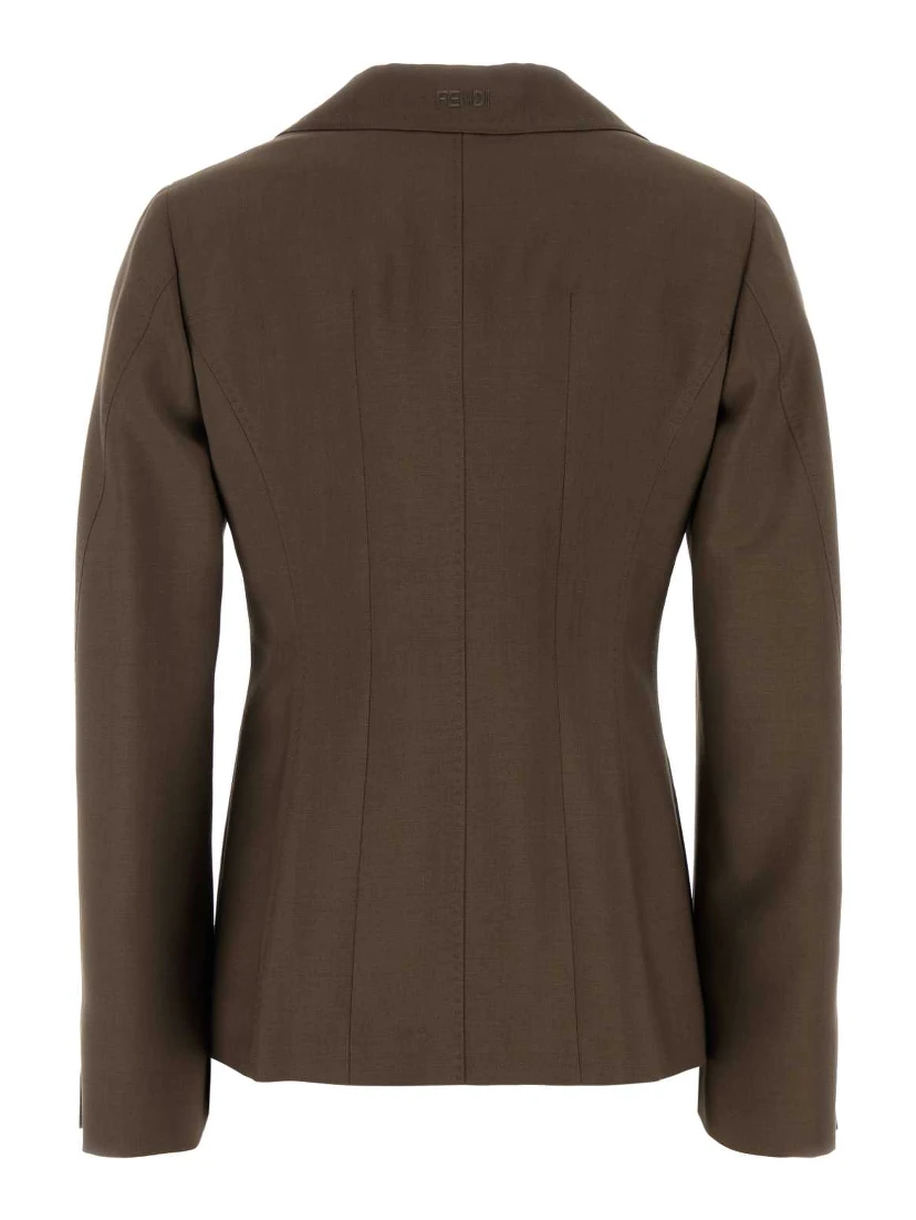 BROWN SINGLE BREAST JACKET