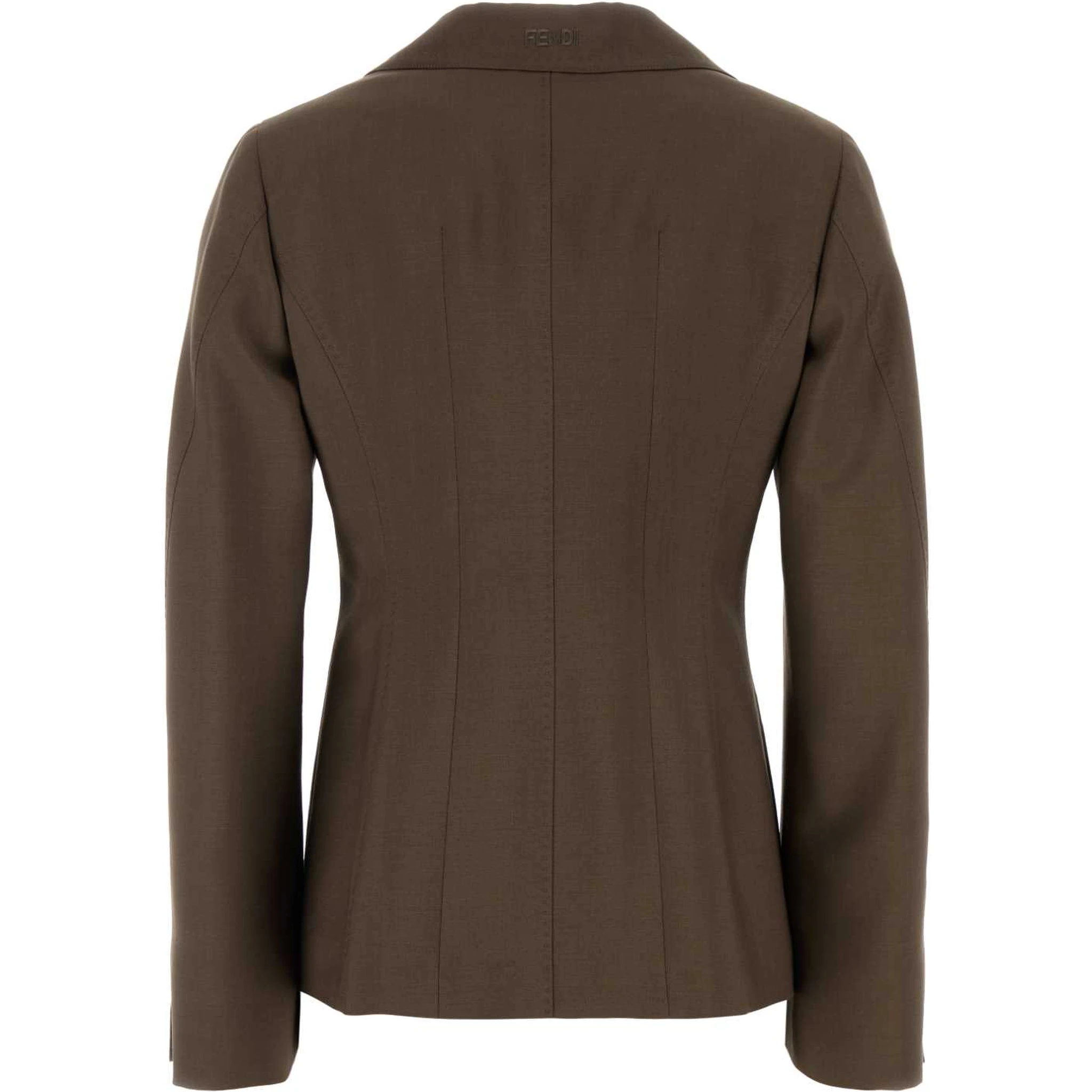 BROWN SINGLE BREAST JACKET