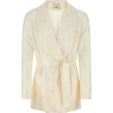 SCIALLE BELTED JAQUARD FLOWER JKT