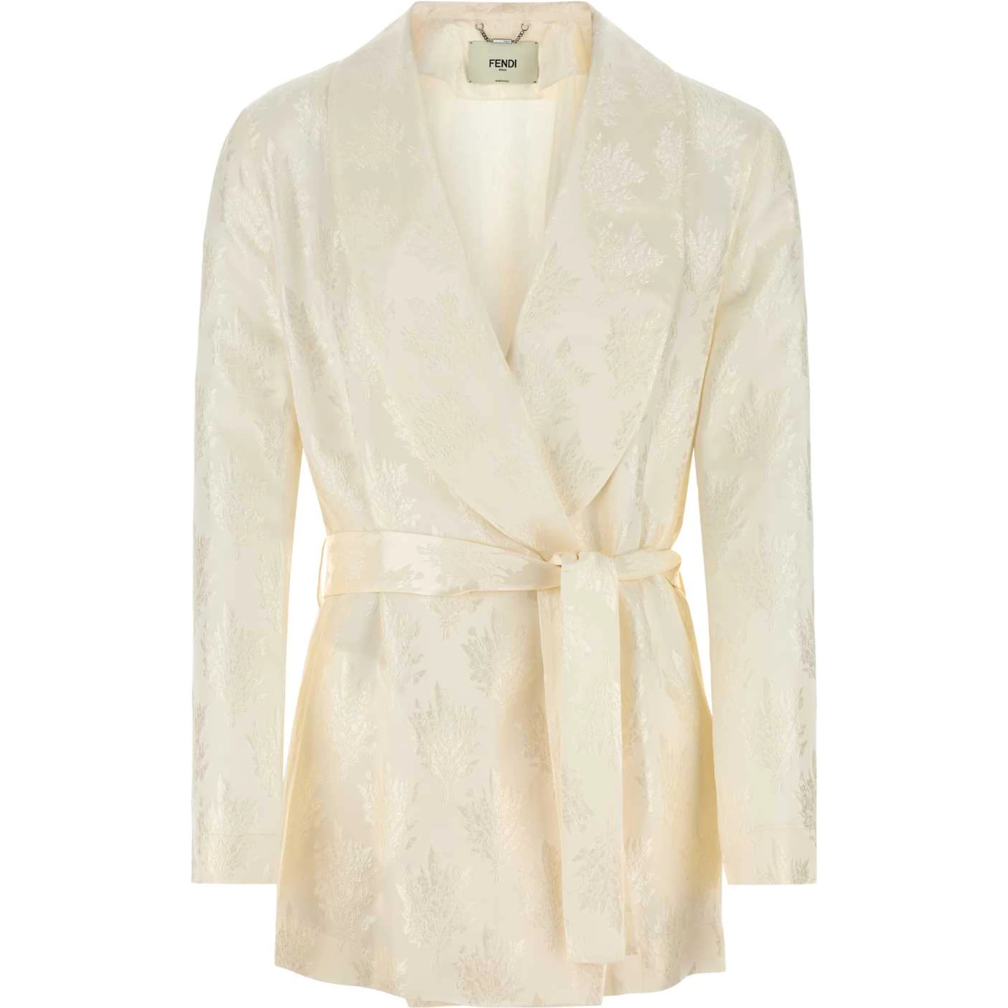 SCIALLE BELTED JAQUARD FLOWER JKT