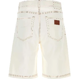 SHORTS FENDI ROMA WHITE DENIM