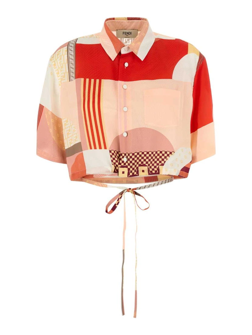 CAMICIA PATCHWORK CREPE SATIN