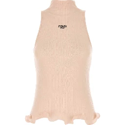 ribbed mock-neck top