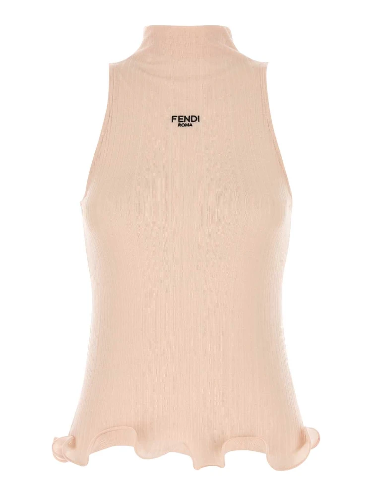 ribbed mock-neck top