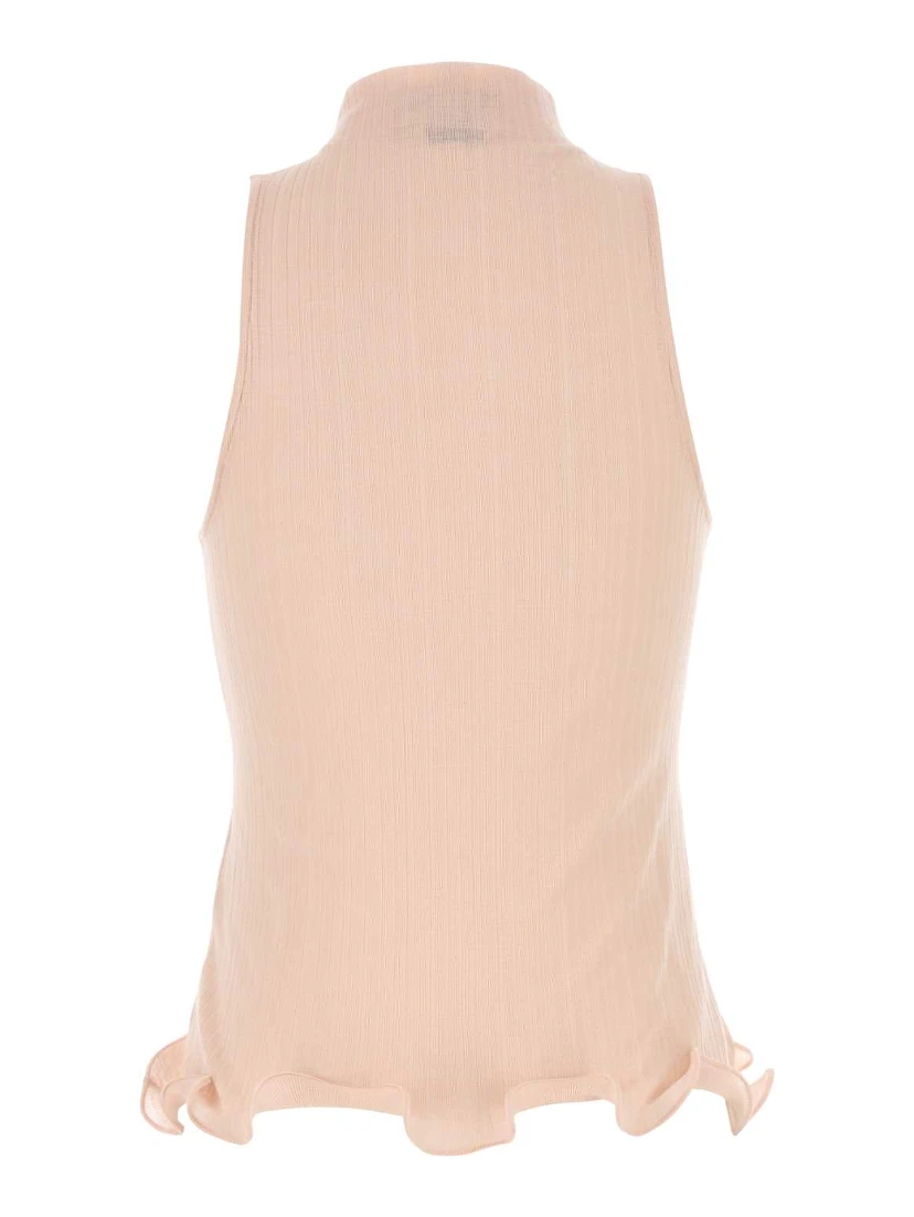 ribbed mock-neck top