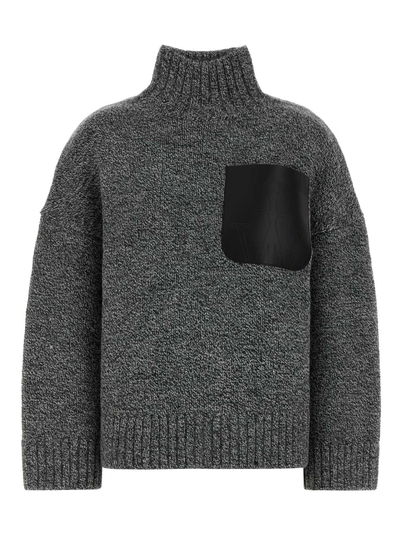 LEATHER PATCH POCKET JUMPER