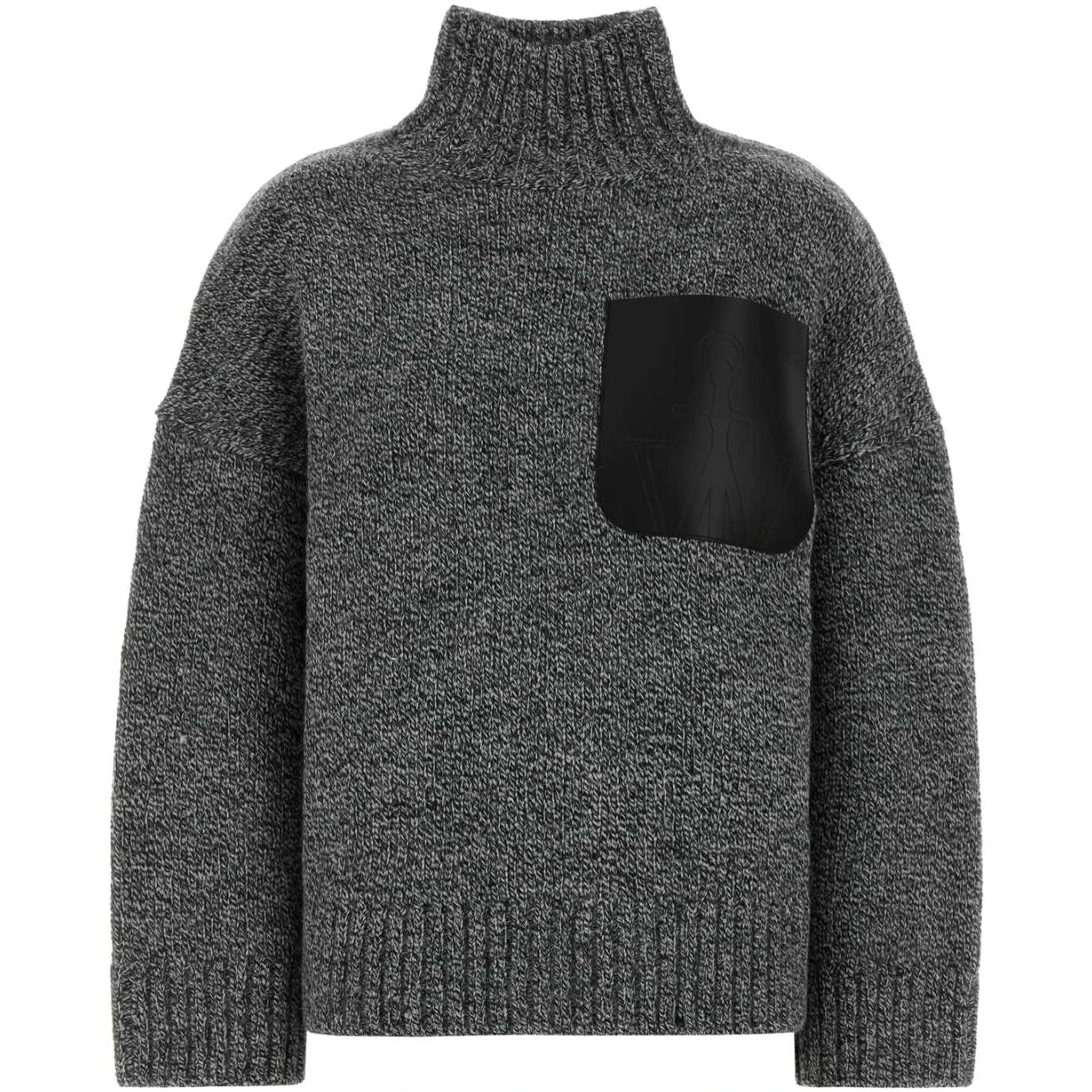 LEATHER PATCH POCKET JUMPER