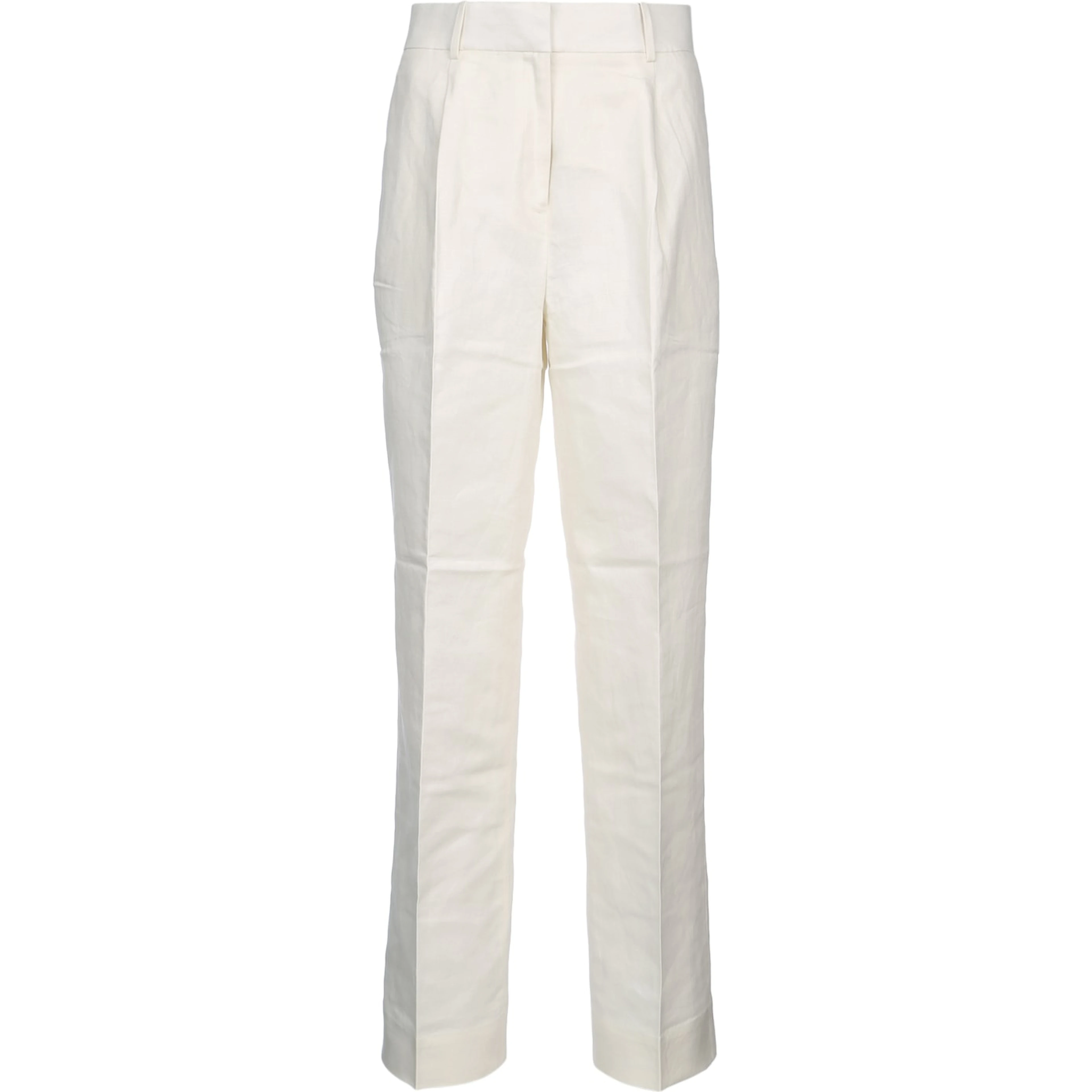 STRUCTURED LINEN PLEATED PANT
