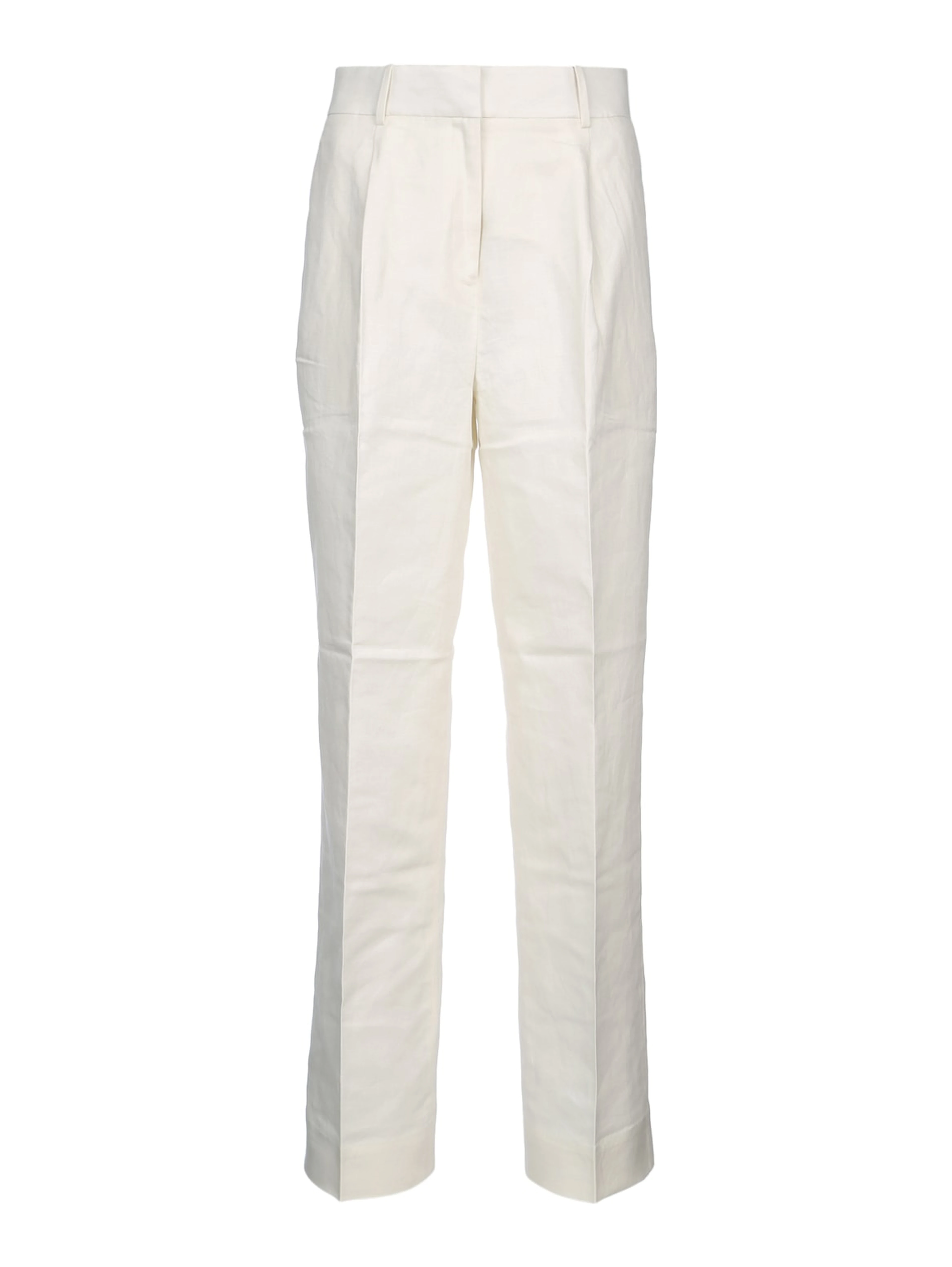 STRUCTURED LINEN PLEATED PANT