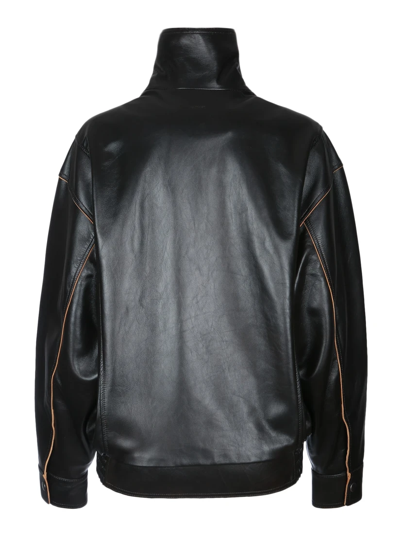 CONTRAST LAMB LEATHER PANELED BO