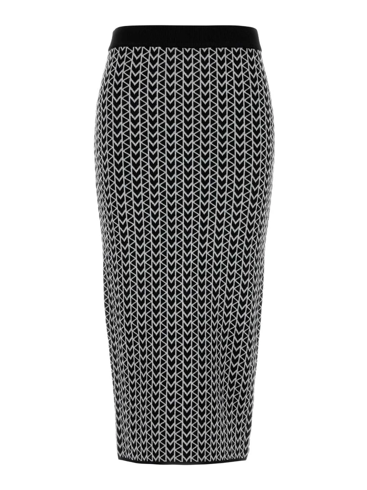 MK JACQUARD MIDI SKIRT