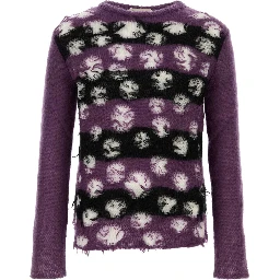 DOUBLE LAYER INTARSIA CREWNECK