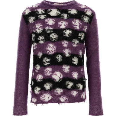 DOUBLE LAYER INTARSIA CREWNECK