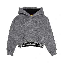 BOOKISH LOGO BAND HOODIE CROP SILVER  B