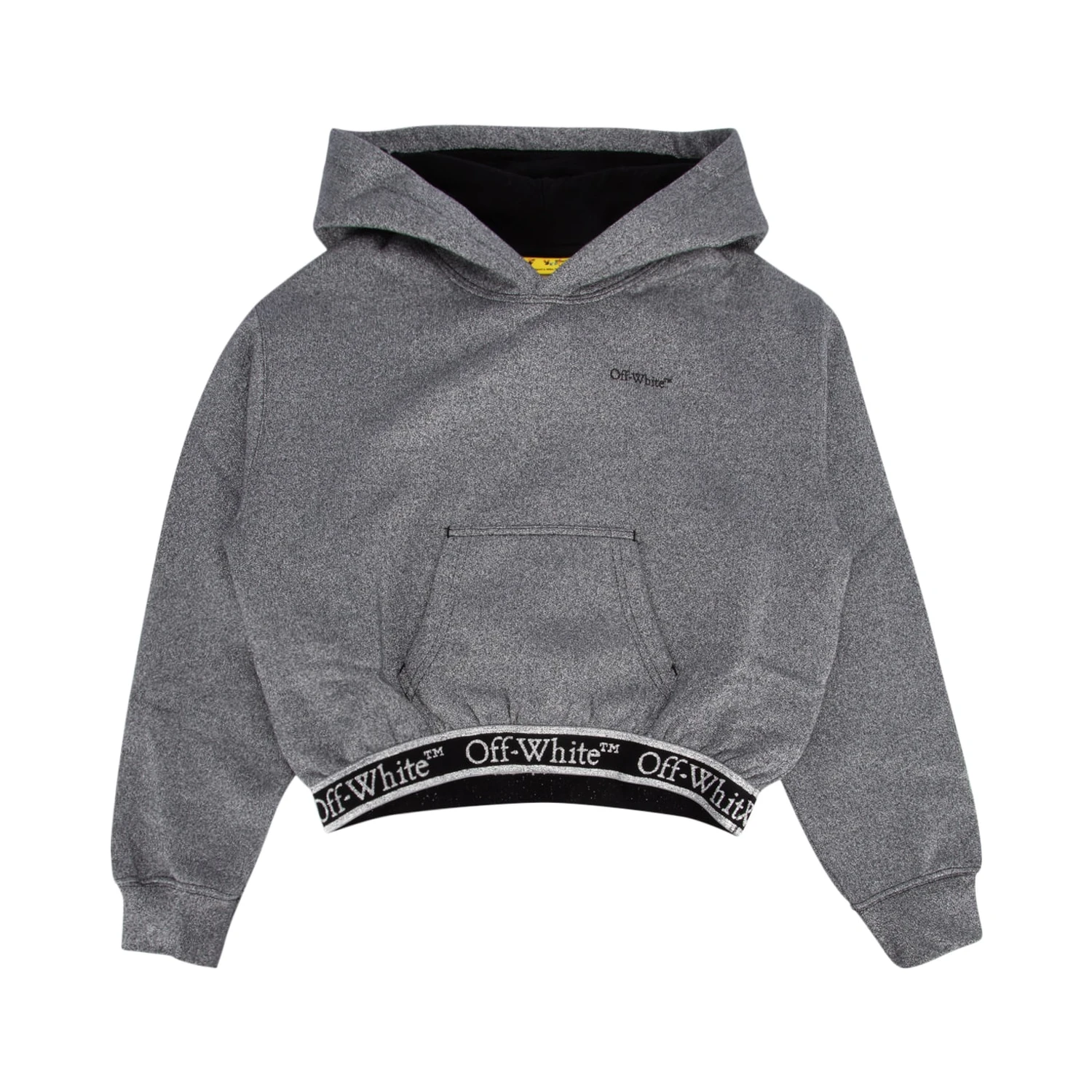 BOOKISH LOGO BAND HOODIE CROP SILVER B