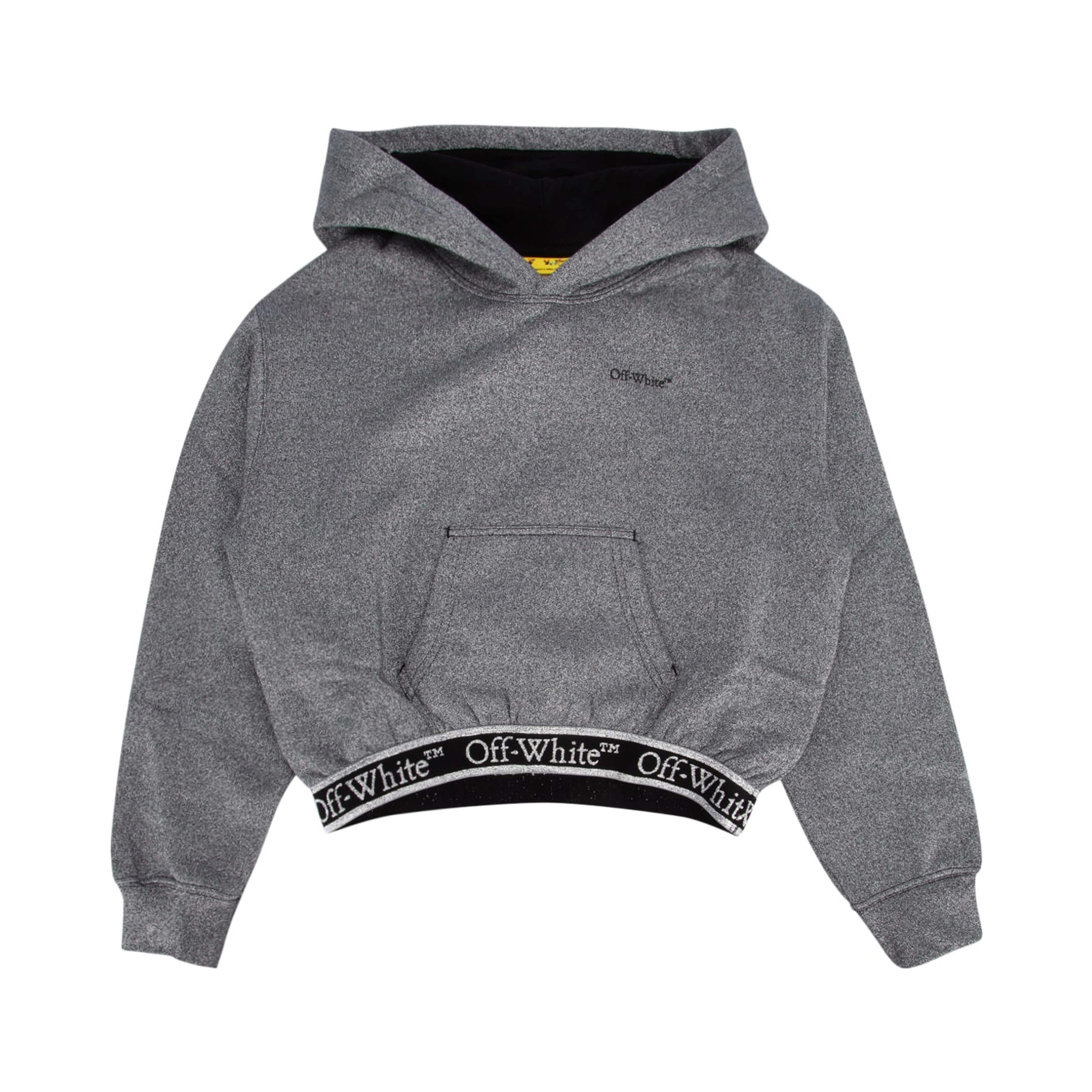 BOOKISH LOGO BAND HOODIE CROP SILVER B