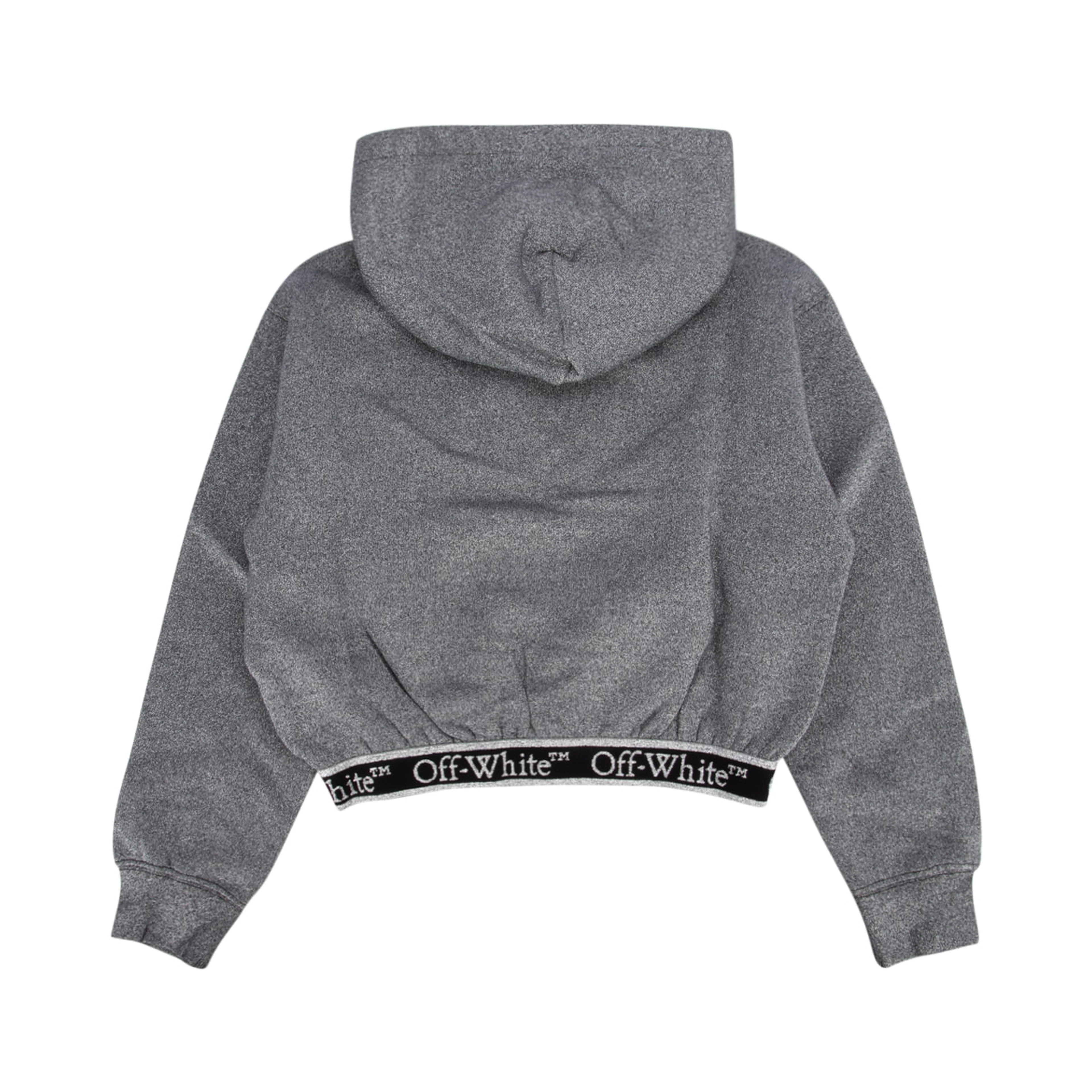 BOOKISH LOGO BAND HOODIE CROP SILVER B