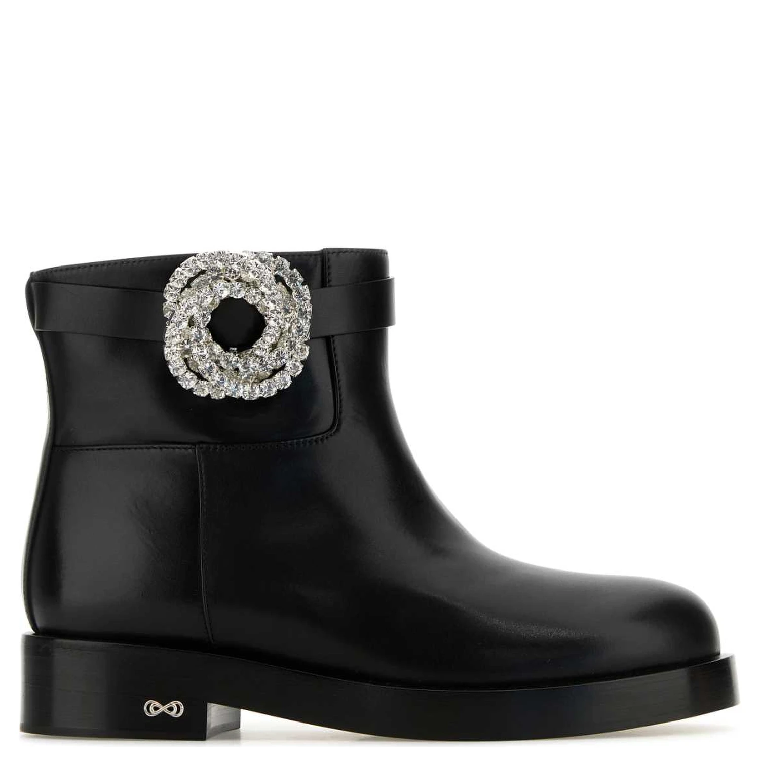 GALAXY BLACK LEATHER ANKLE BOOTS(40MM)