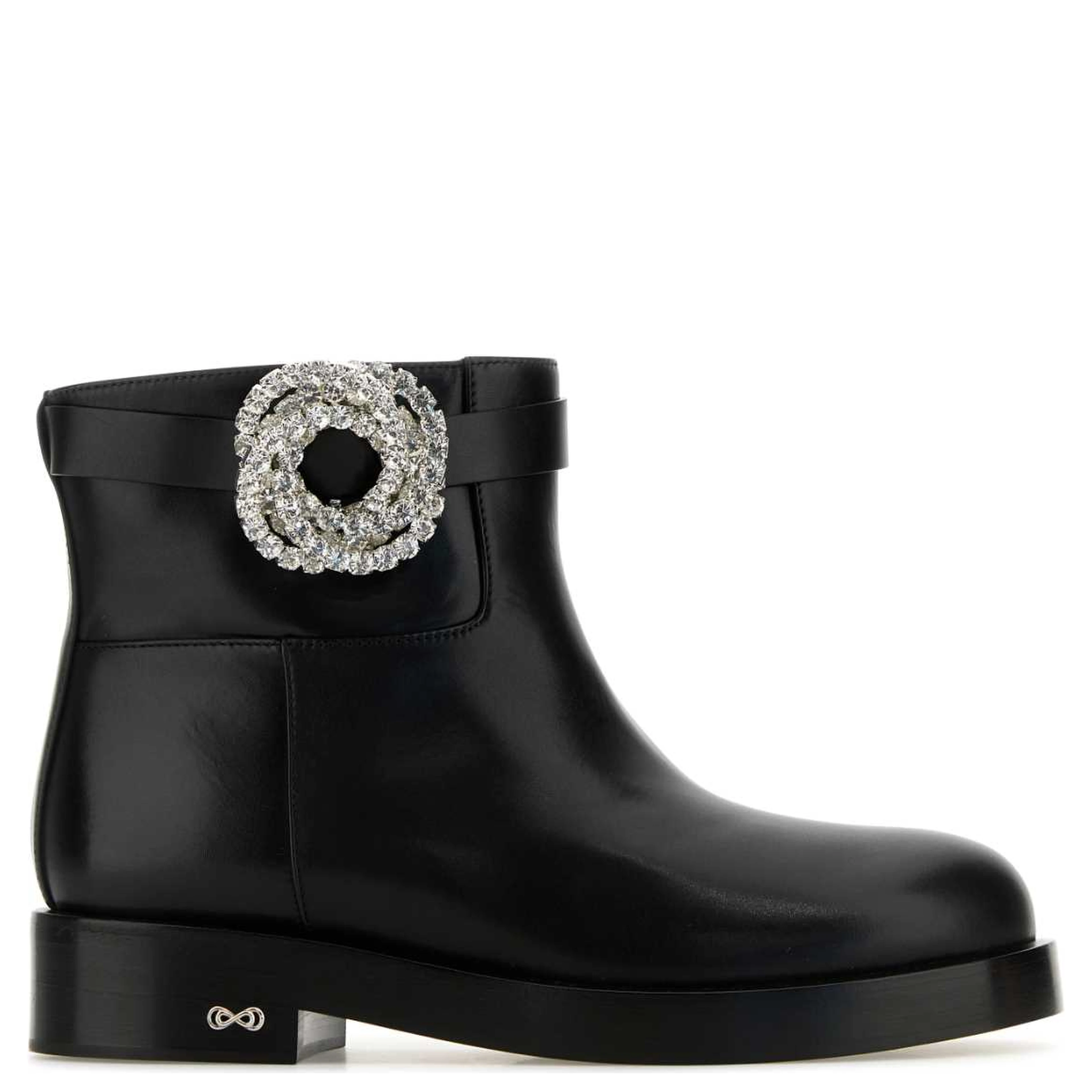 GALAXY BLACK LEATHER ANKLE BOOTS(40MM)