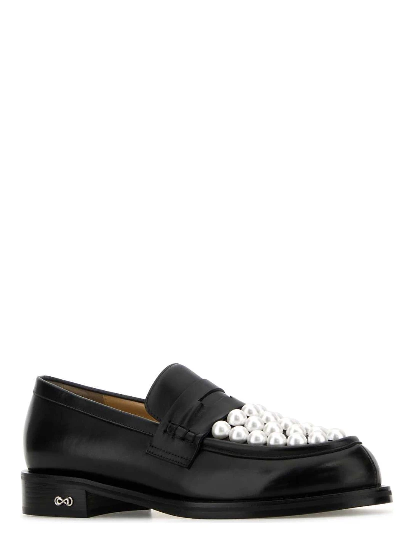 SIRENE  BLACK & WHITE LEATHER BICOLOUR PEARL LOAF