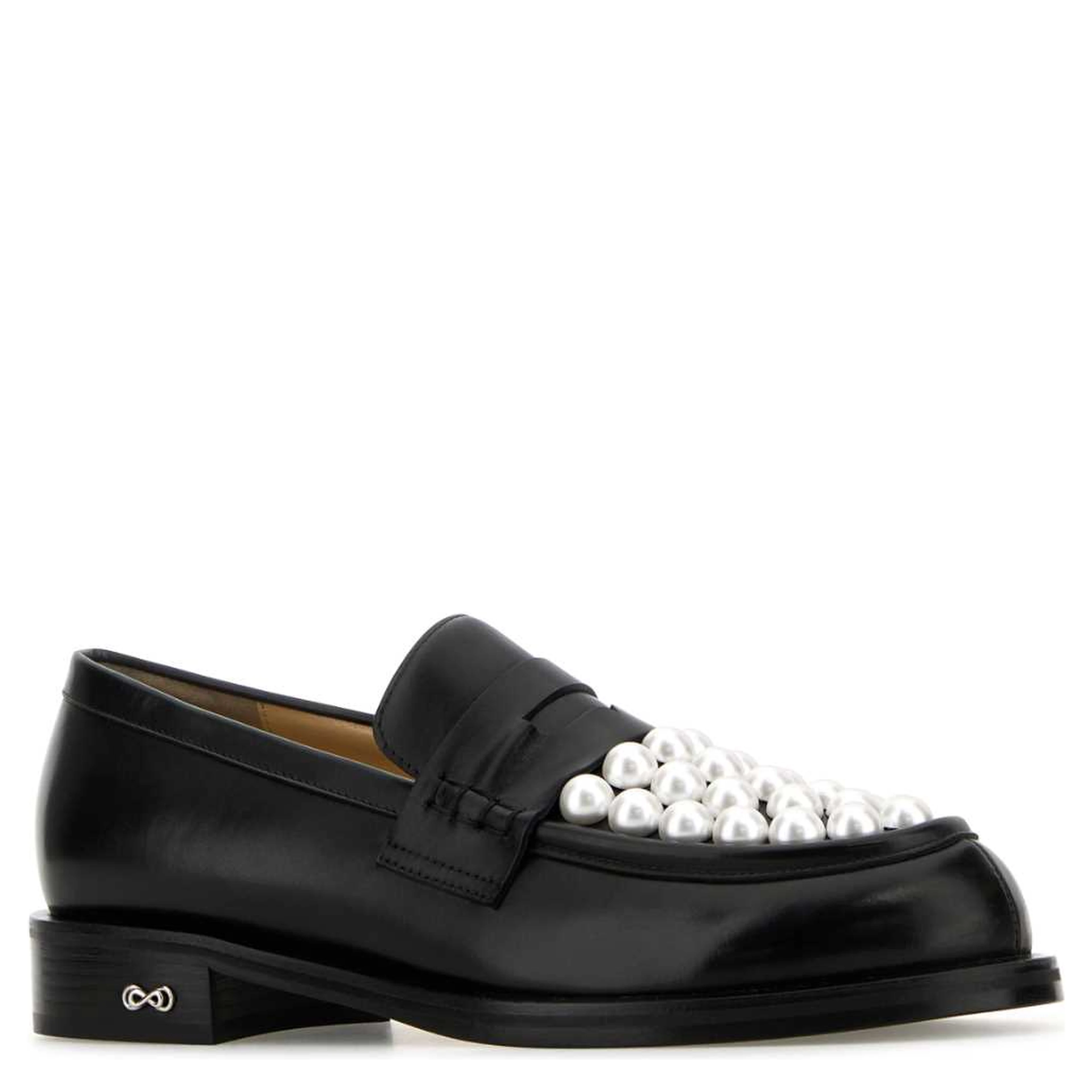 SIRENE BLACK & WHITE LEATHER BICOLOUR PEARL LOAF