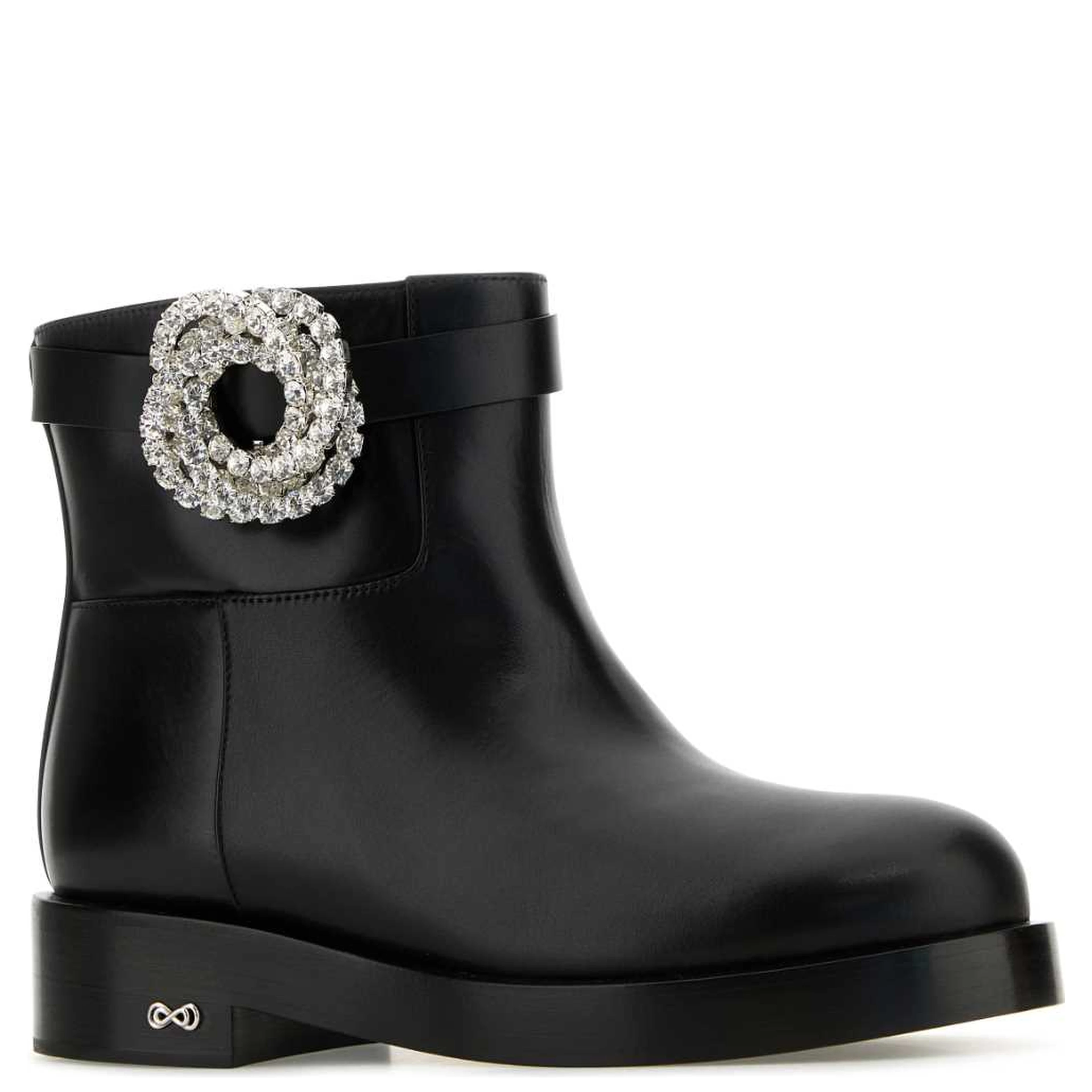 GALAXY BLACK LEATHER ANKLE BOOTS(40MM)