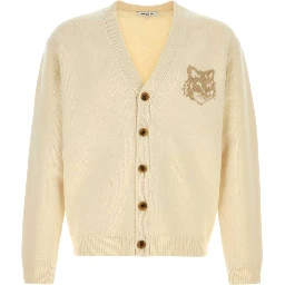 FOX HEAD INTARSIA MERINO CARDIGAN