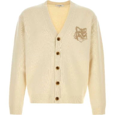 FOX HEAD INTARSIA MERINO CARDIGAN