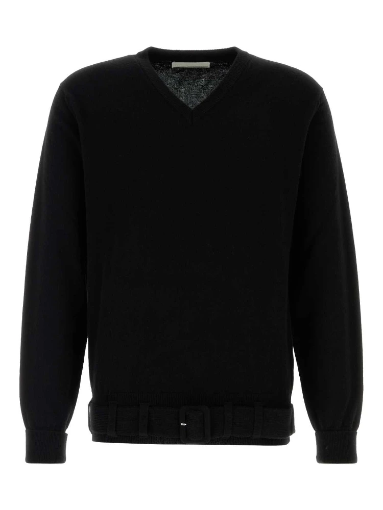 MEN BELTED CASHMERE SWEATER KNIT