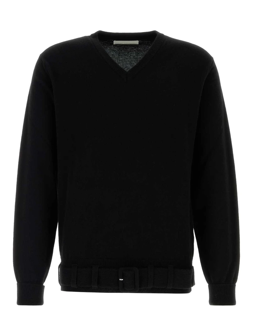MEN BELTED CASHMERE SWEATER KNIT