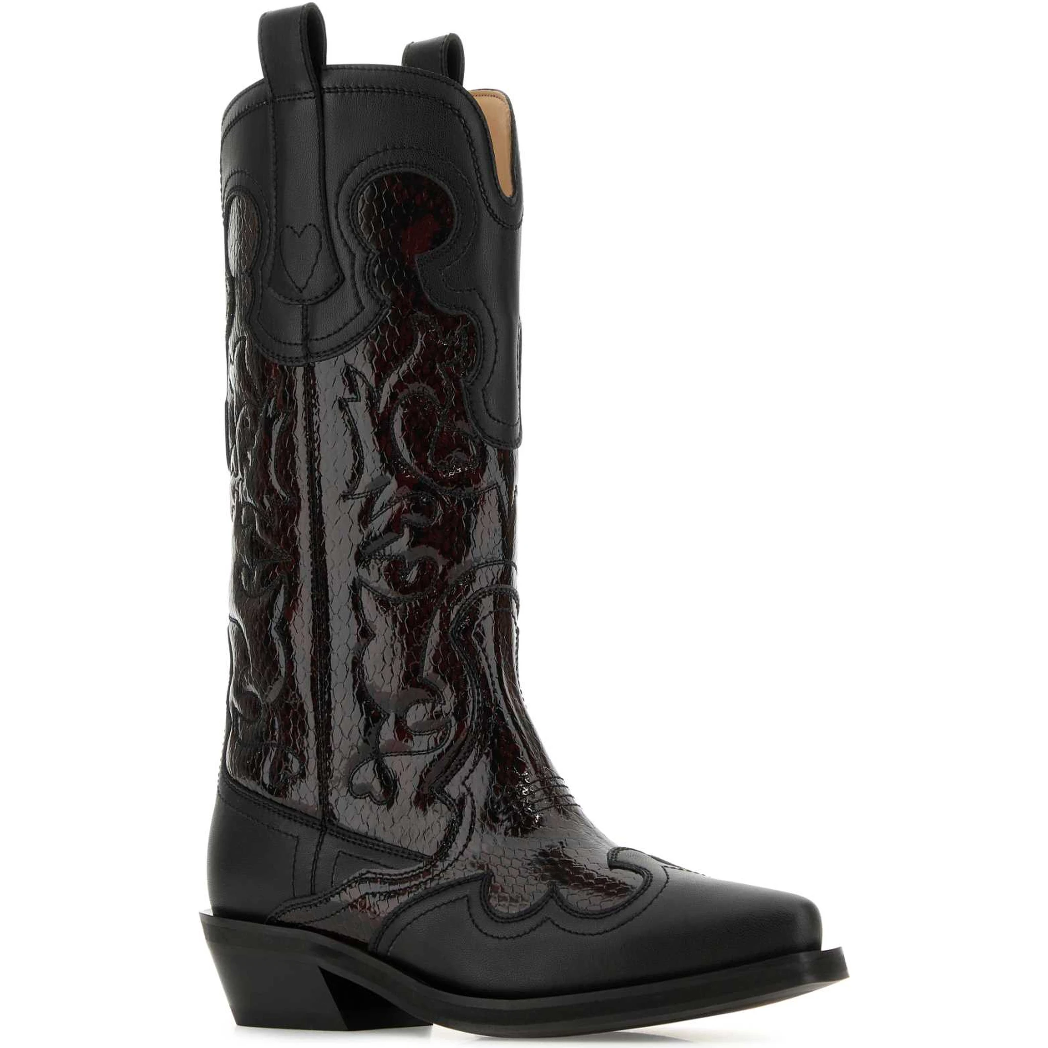 MID SHAFT EMBROIDERED WESTERN BOOT SNAKE BICO