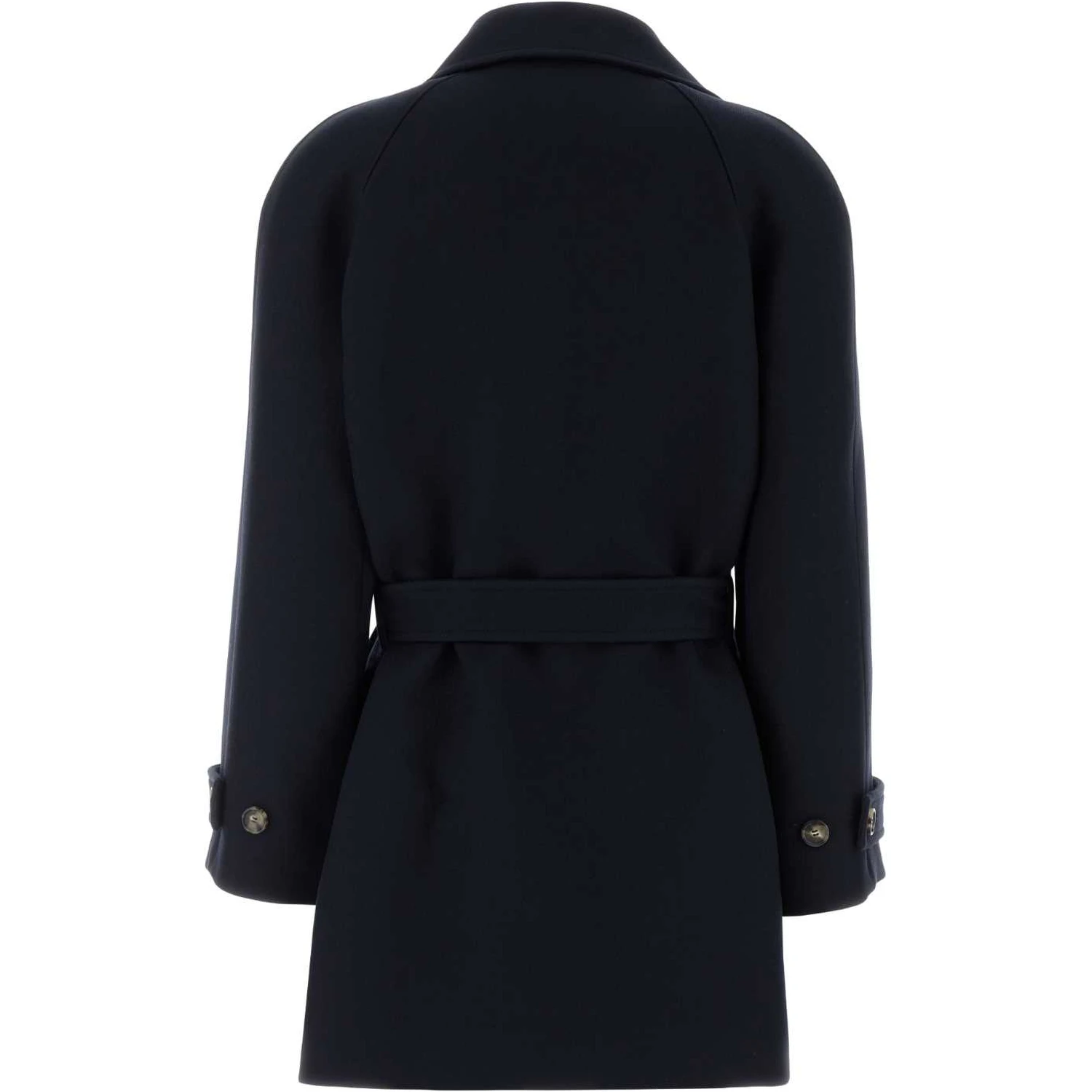 Button belt double breasted peacoat