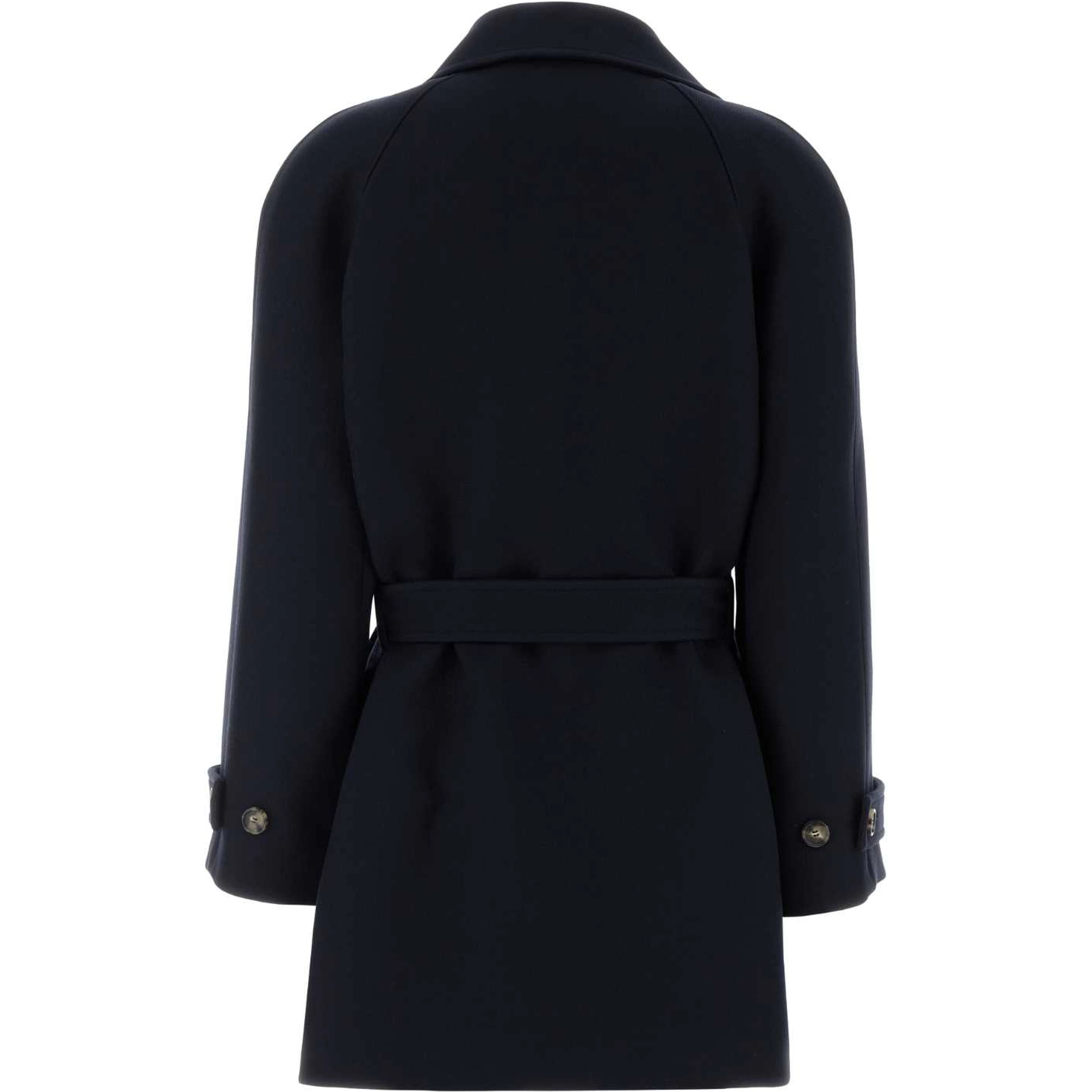 Button belt double breasted peacoat