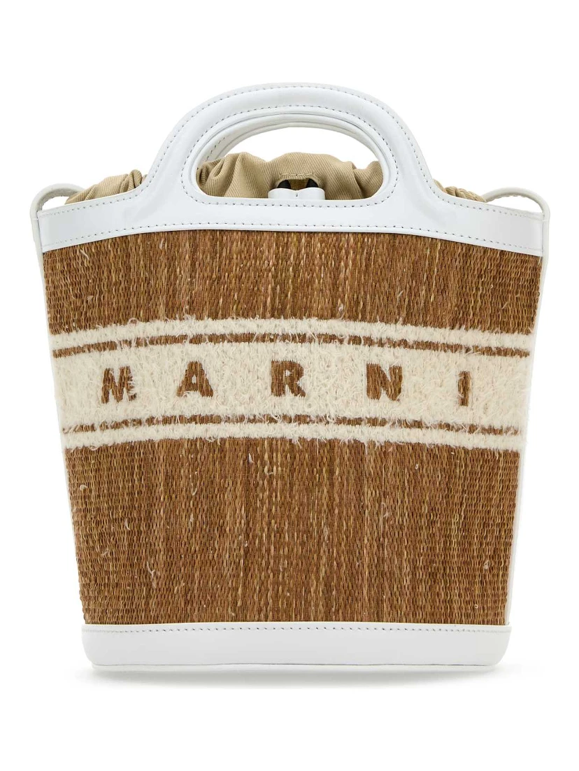 MINI BUCKET RAFIA JACQUARD