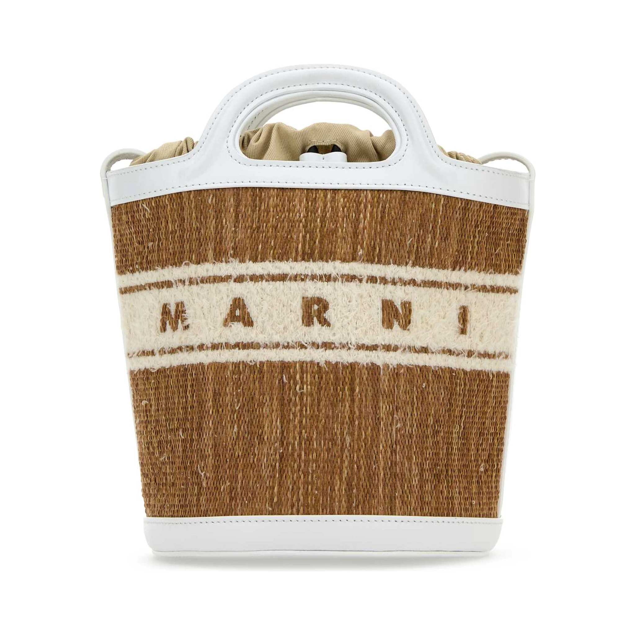 MINI BUCKET RAFIA JACQUARD