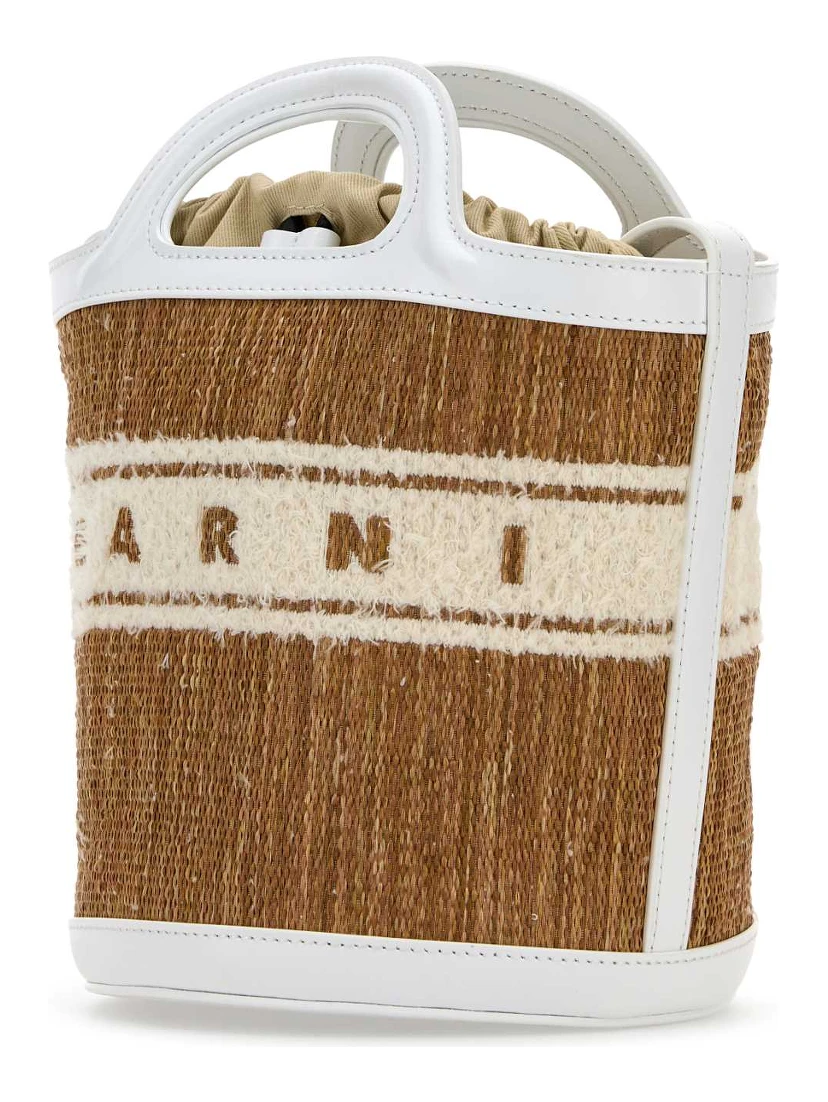MINI BUCKET RAFIA JACQUARD