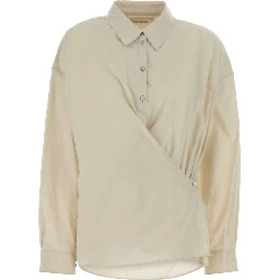 STRAIGHT COLLAR TWISTED SHIRT