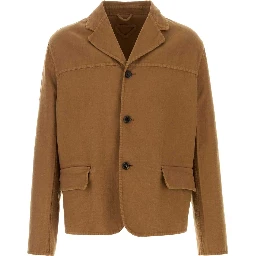 جاكيت قطني بصف أزرار واحد