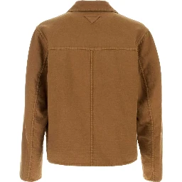 جاكيت قطني بصف أزرار واحد