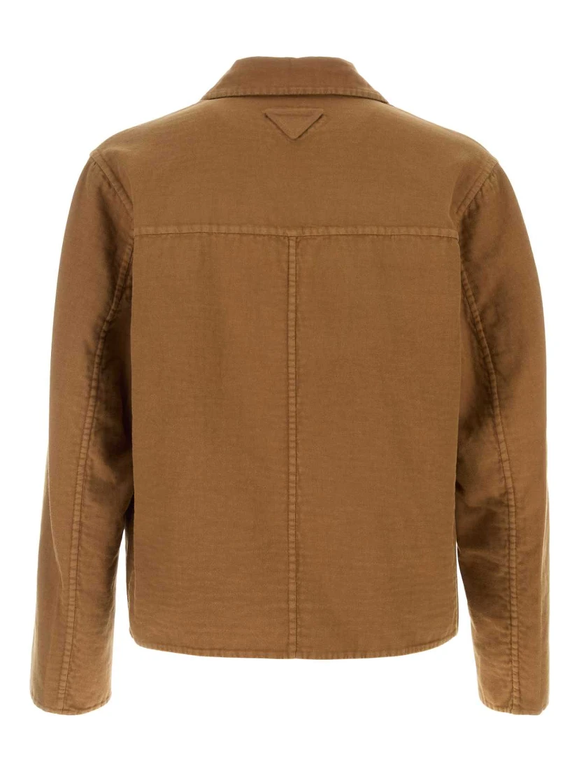 جاكيت قطني بصف أزرار واحد