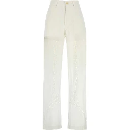 REGENERATED HOUSEHOLD LINEN WIDE LEG PANTS