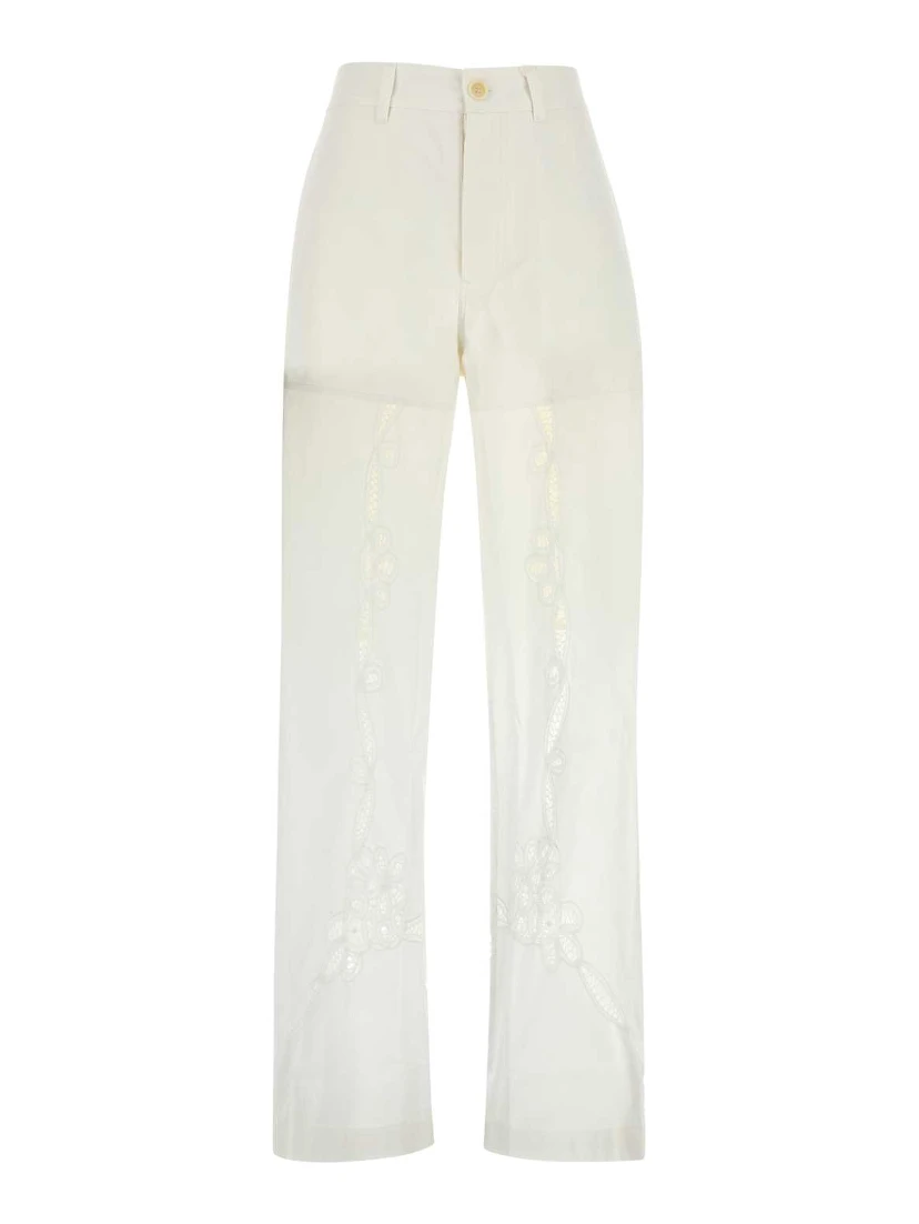 REGENERATED HOUSEHOLD LINEN WIDE LEG PANTS