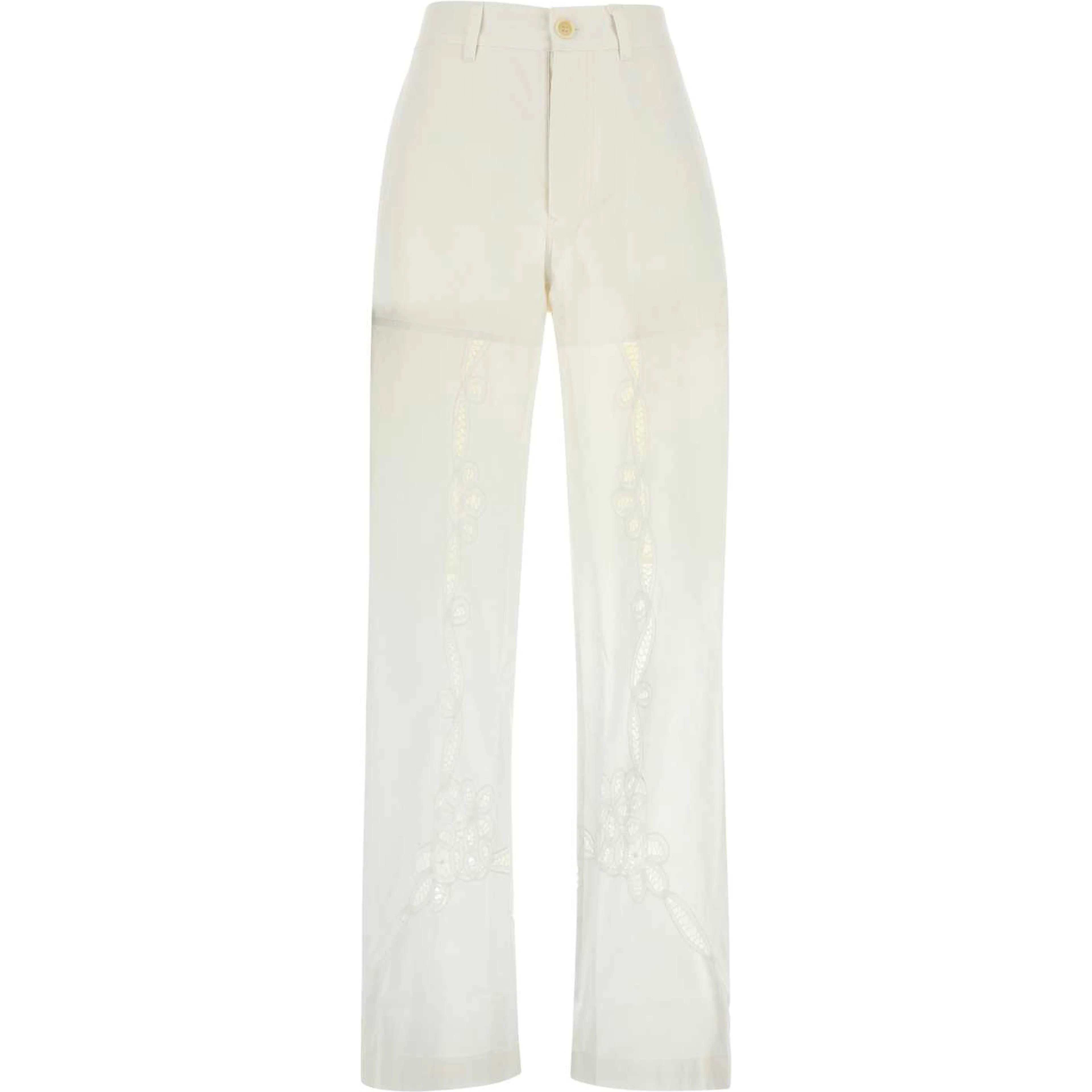 REGENERATED HOUSEHOLD LINEN WIDE LEG PANTS