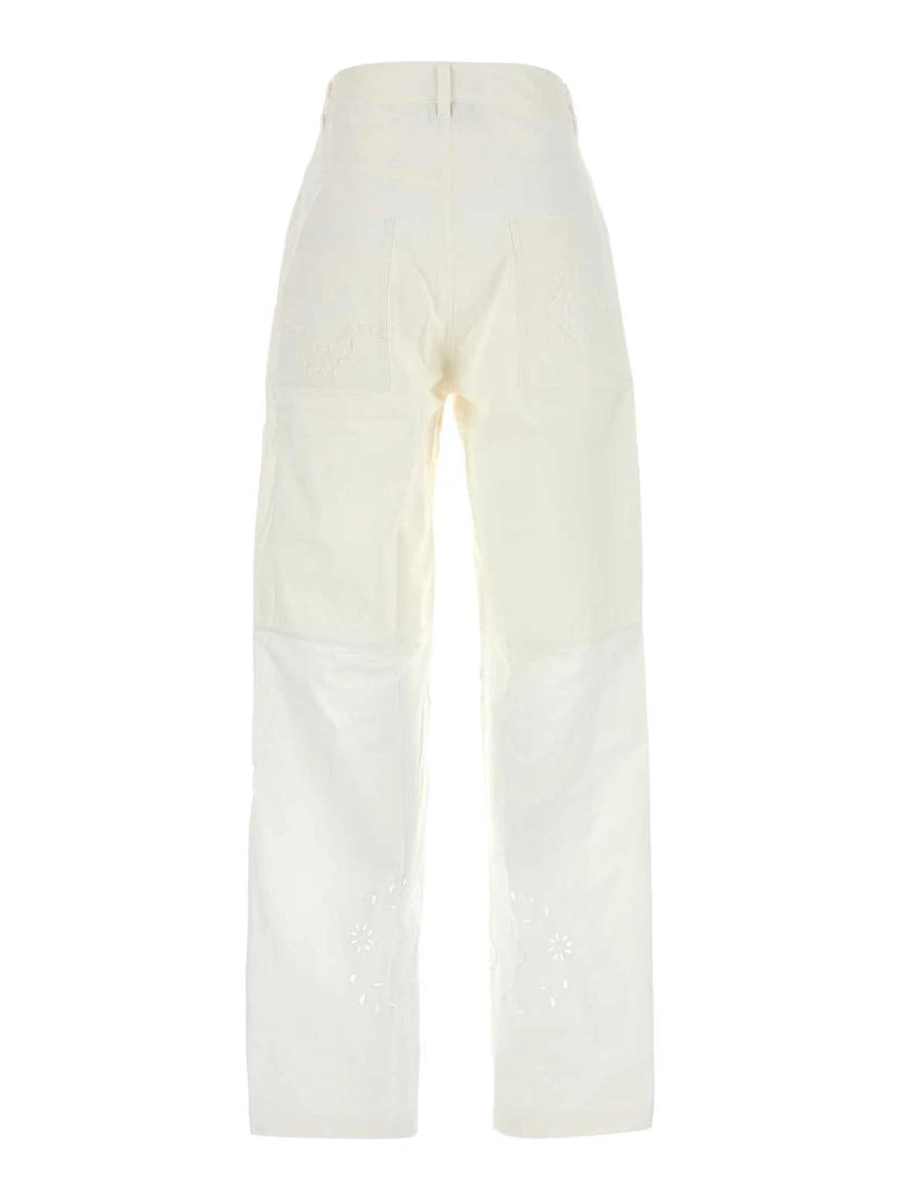 REGENERATED HOUSEHOLD LINEN WIDE LEG PANTS